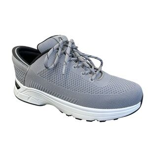 Zeba Men’s Hands Free Slip On Walking Shoes Stone Grey - Size 7